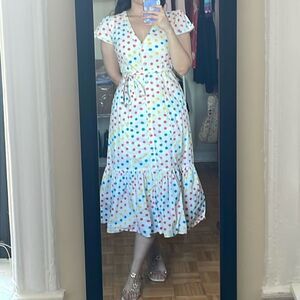 Color me Courtney rainbow dipping dot Minnie dress polka dot maxi peplum skirt